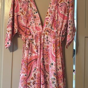 Pink Paisley Kimono Dress